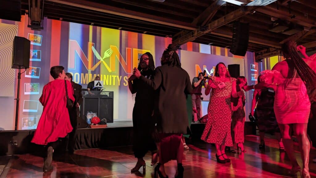 Guests enjoy dancing with DJ Avelanche during the after party following a fundraising gala